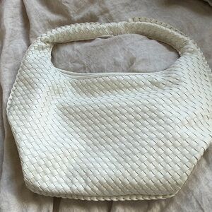 White Woven tote Bag